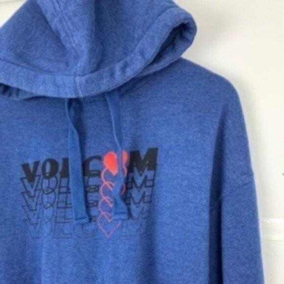 New! Volcom Blue Heart Wave Hoodie - Picture 5 of 6